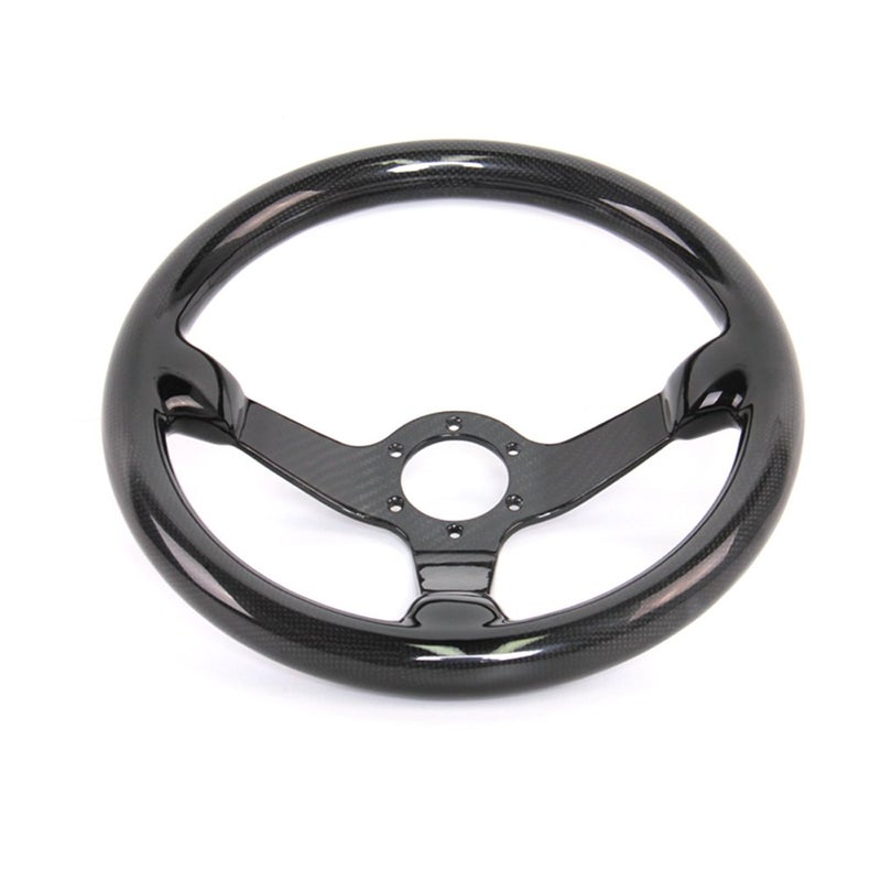 HIWOWSPORT Carbon Fiber Racing Quick Release Steering Wheel 14'' inch 350mm Diameter 6 Bolts - Image 2